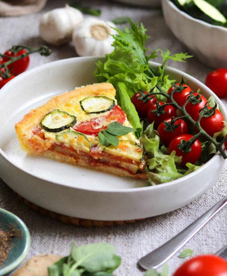 Quiche mit Tomaten und Zucchini